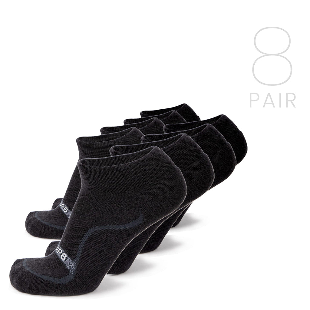 8 pairs of black ankle socks