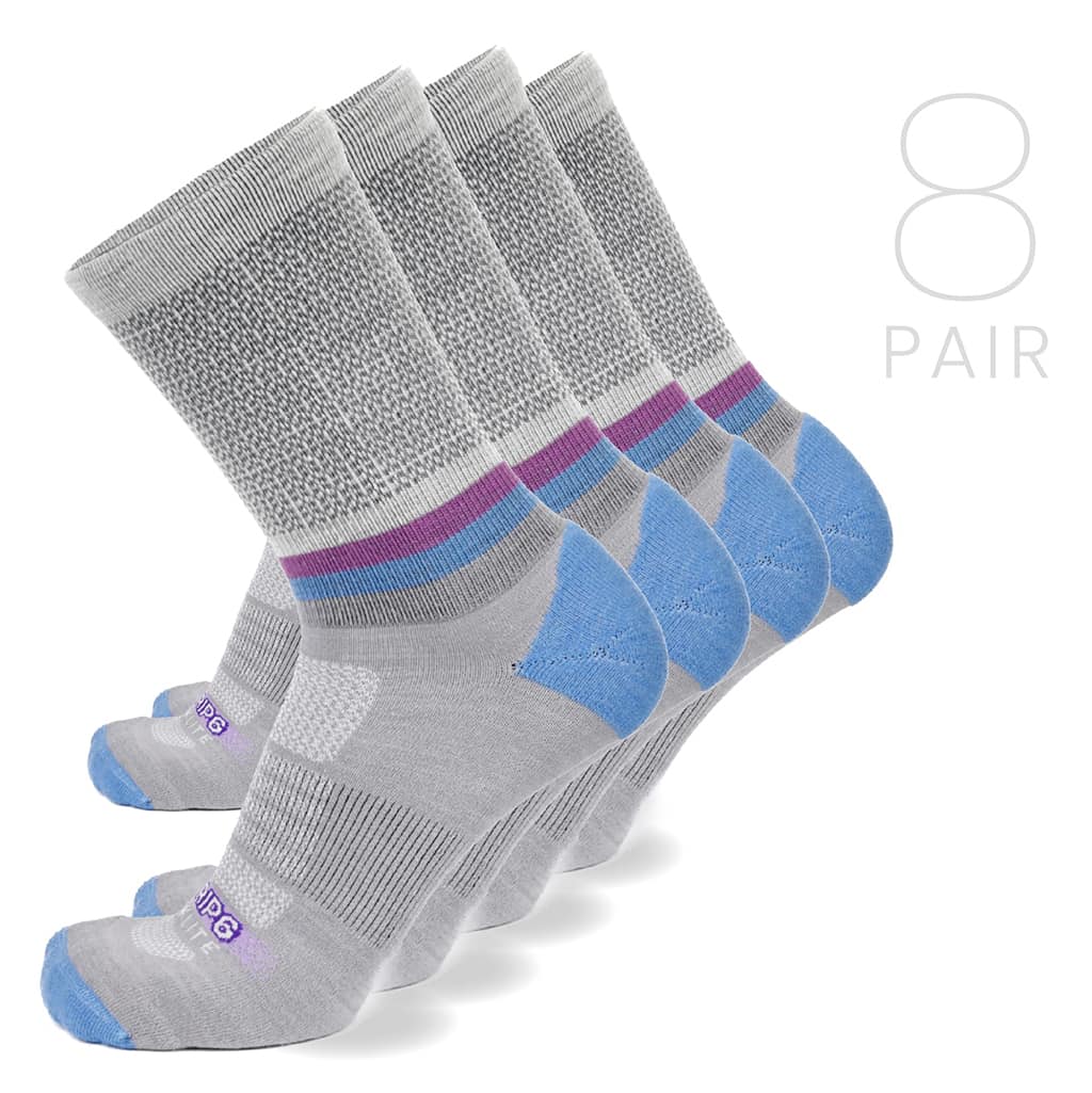8 pairs purple crew socks